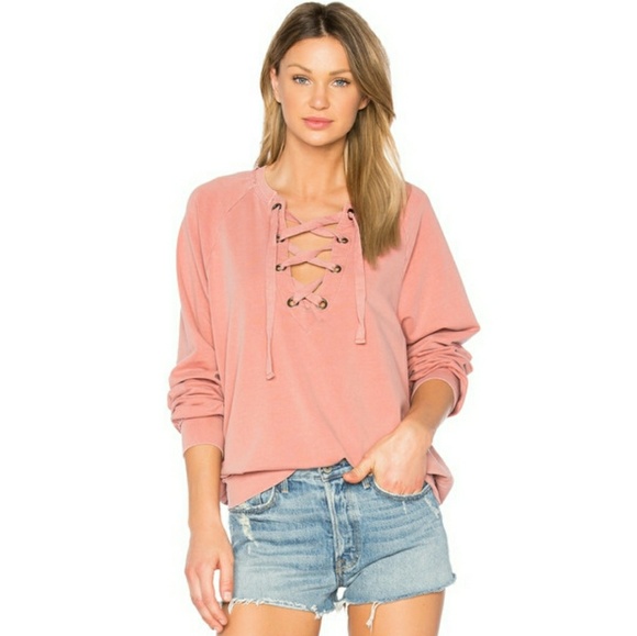 Project Social T Tops - Project Social T Lace Up Sweatshirt SZ Small*